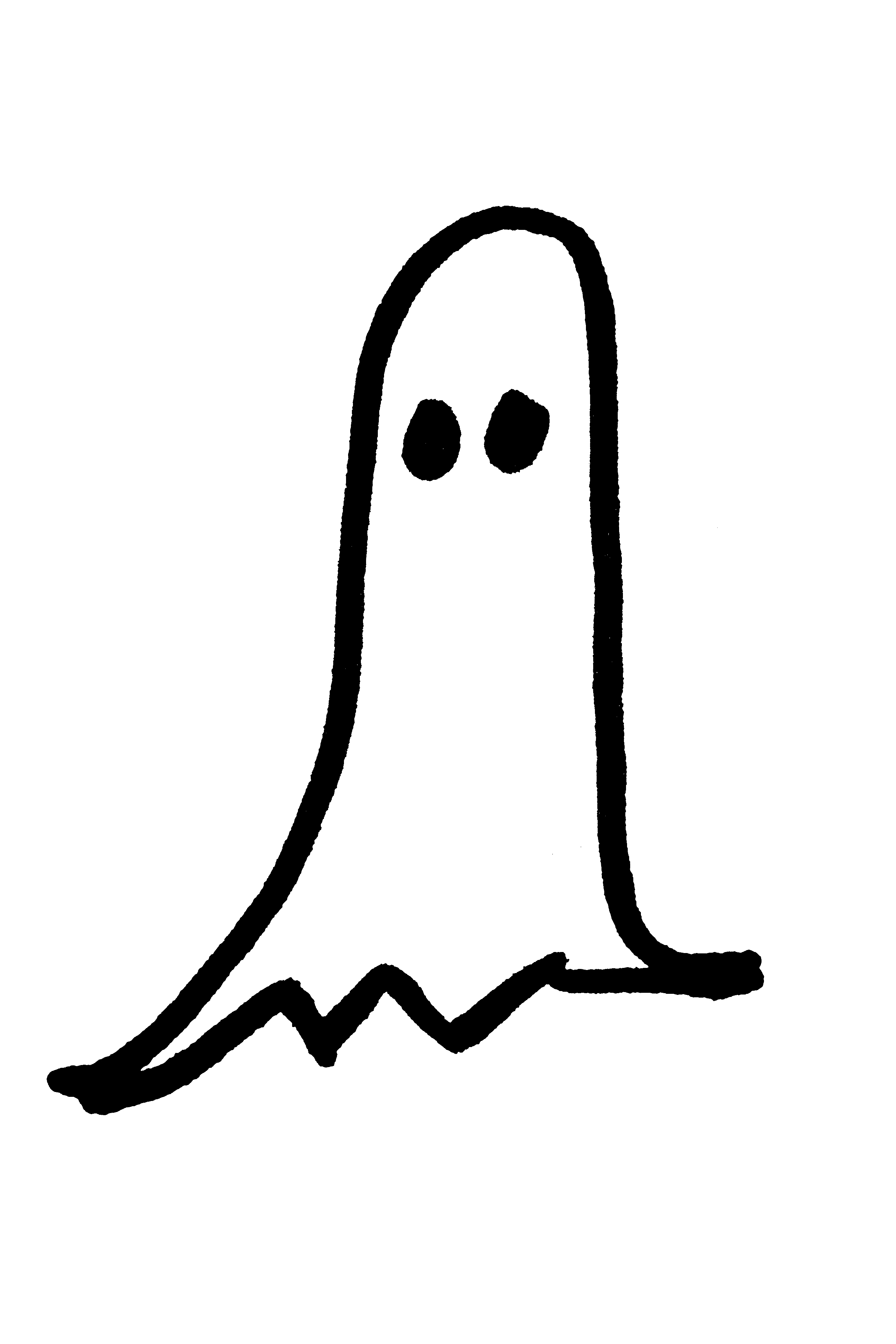 2592x3888 Ghost Black And White Clipart