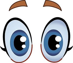 300x260 Eyes Cartoon Fun Eyeballs Car Eyes Sticker Decal Graphic Vinyl