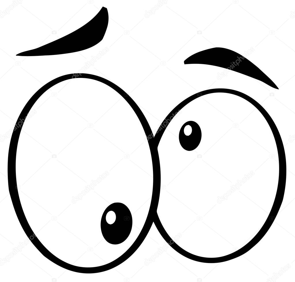 1024x980 Outlined Crazy Cartoon Eyes Stock Photo Hittoon