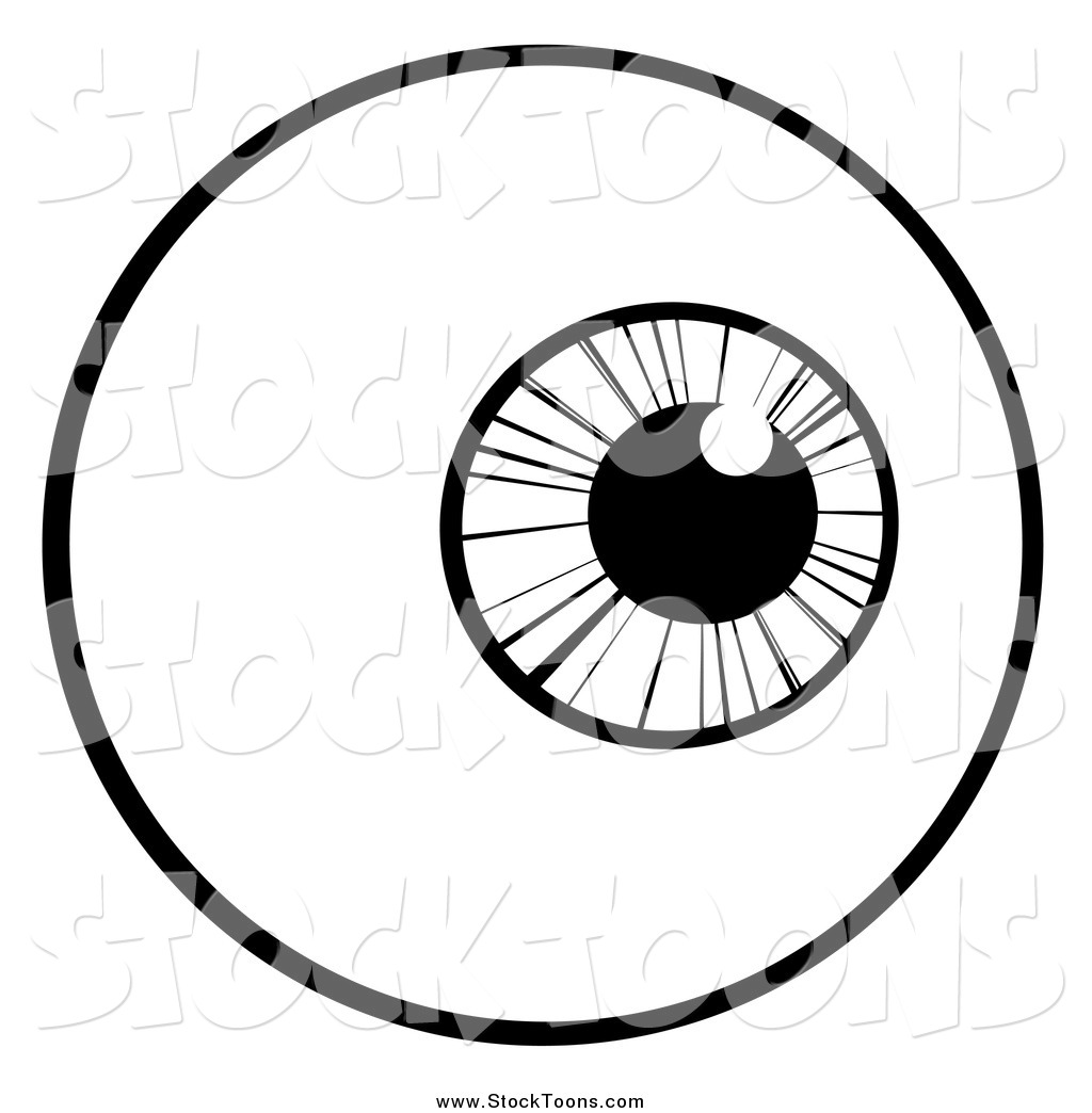 1024x1044 Stock Cartoon Of A Black And White Eyeball By Hit Toon