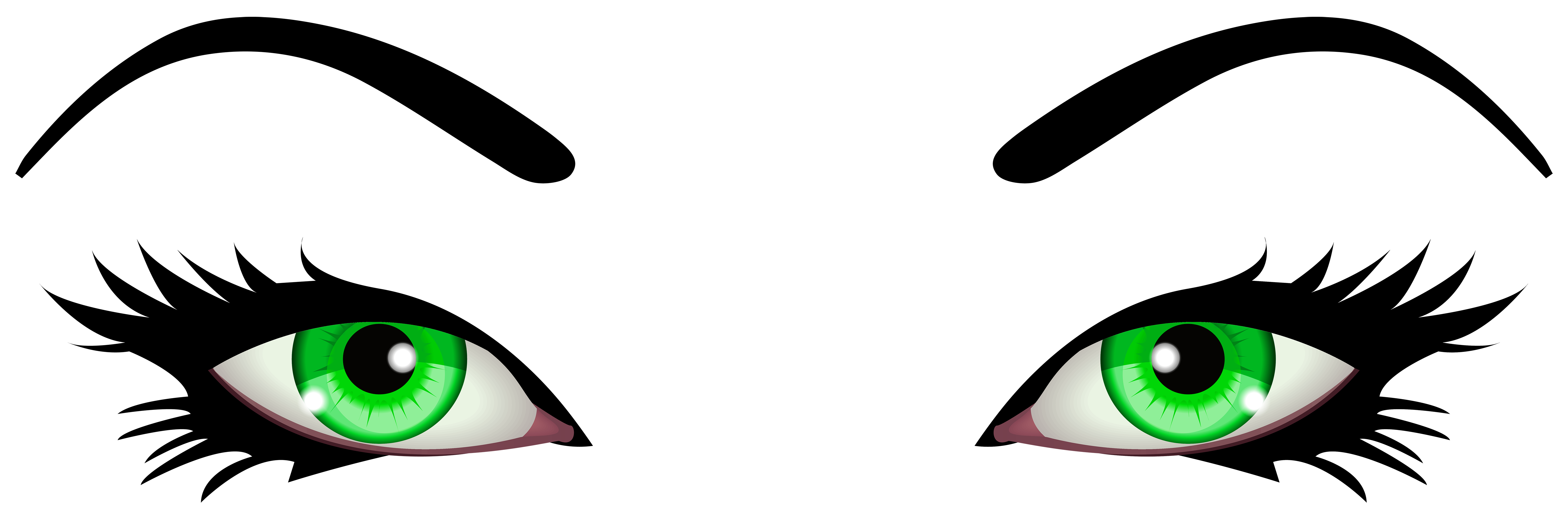 6000x1950 Green Female Eyes Png Clip Art