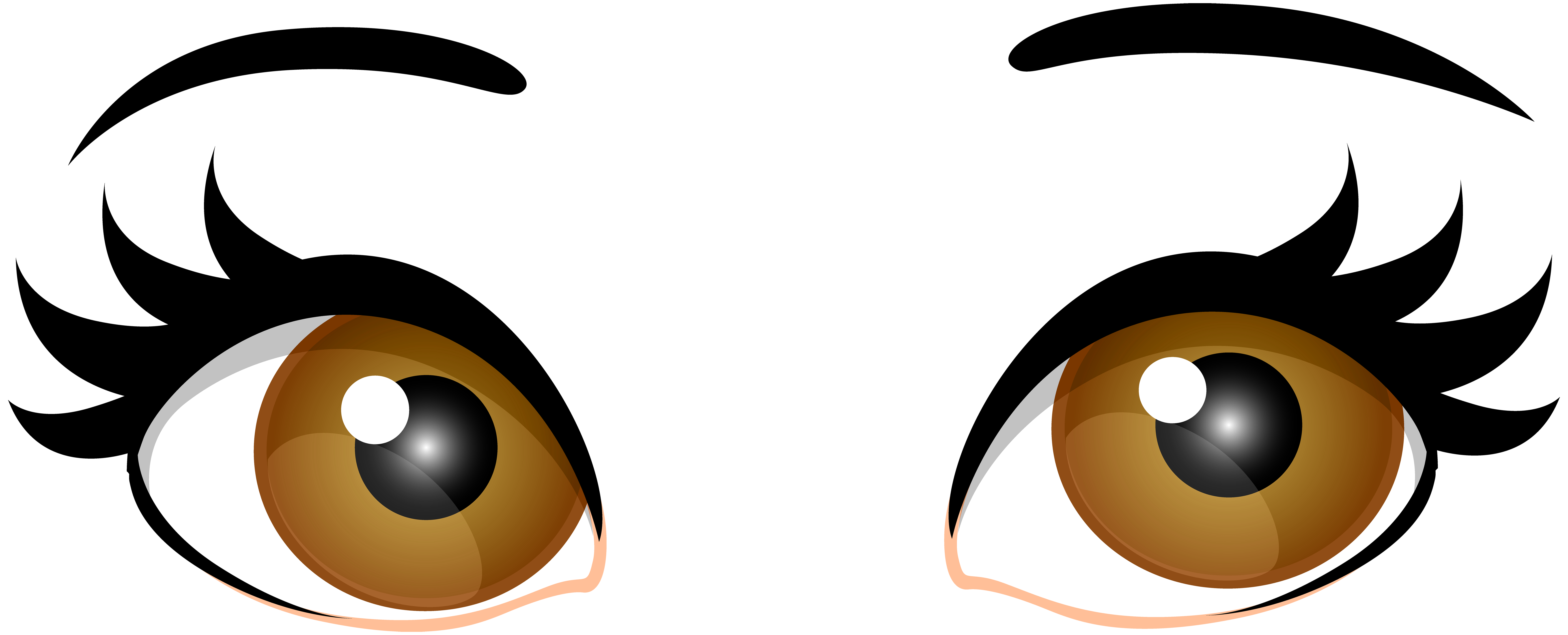 7000x2837 Brown Female Eyes Png Clip Art