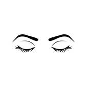 170x170 Clipart Of Closed Eyes With Eyelashes And Eyebrows K9393590