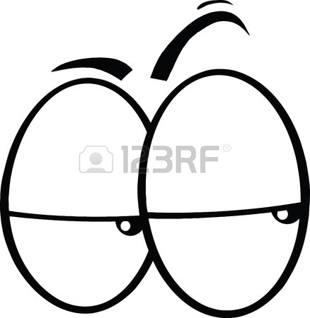 438x450 Black And White Cartoon Funny Eyes Set Collection Royalty Free