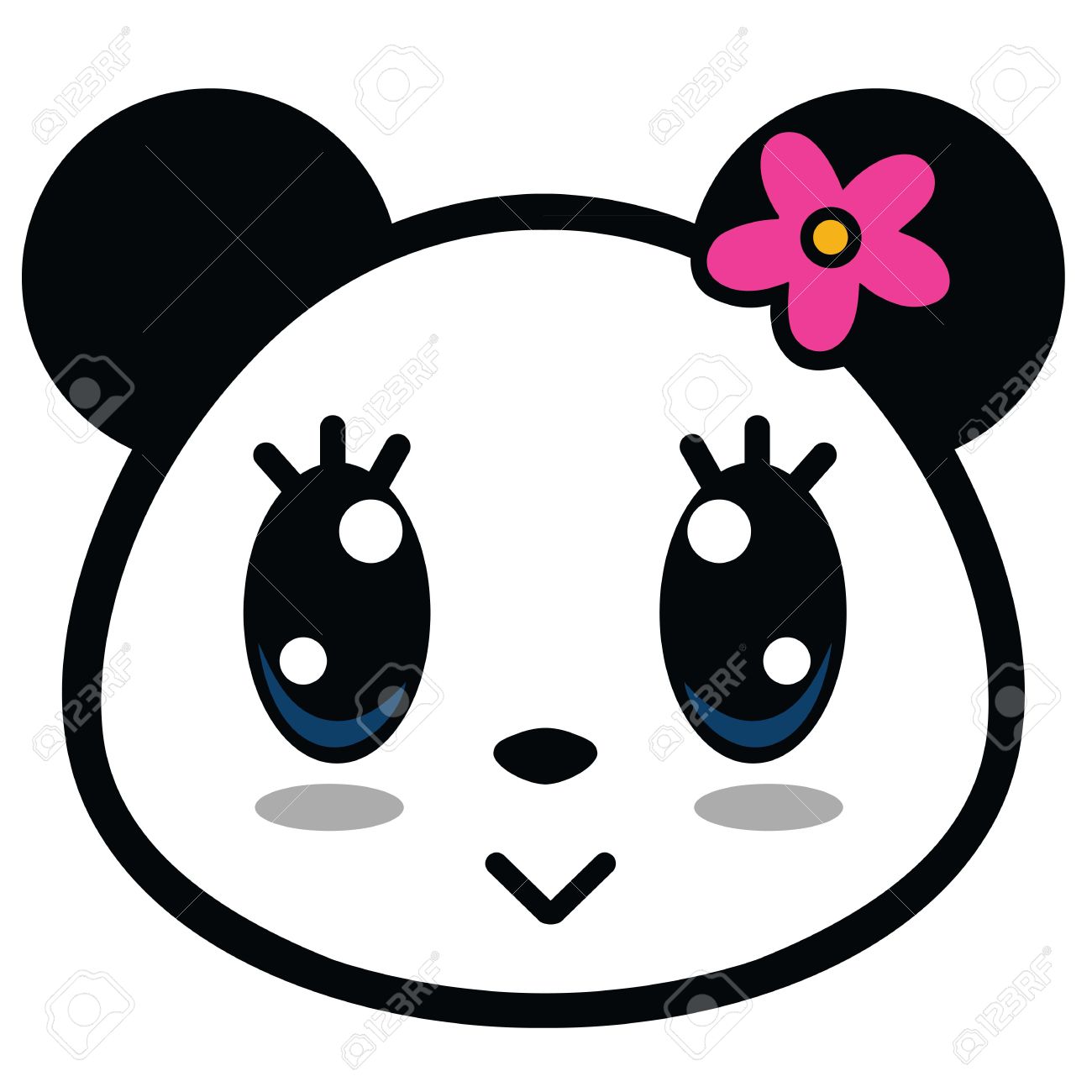 1300x1300 Cute Panda Girl With Big Eyes Cartoon Vector Royalty Free Cliparts