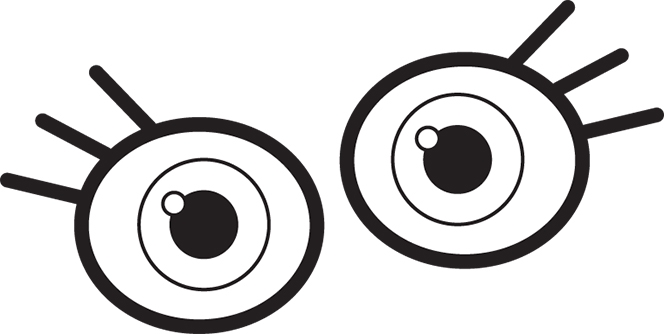 664x334 Happy Eyes Clipart Black And White