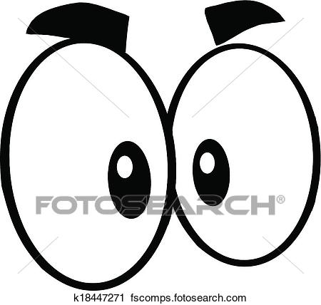 450x428 Clipart Of Black And White Cute Cartoon Eyes K18447271