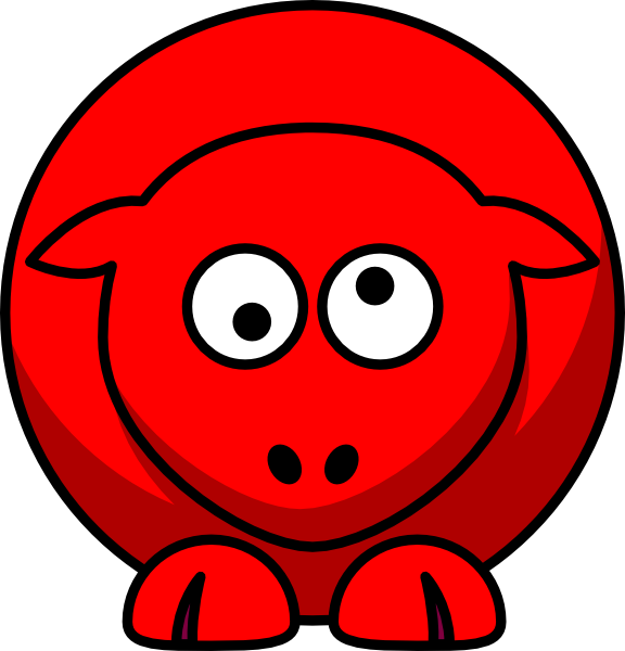 576x600 Sheep Red Looking Crossed Eye Clip Art