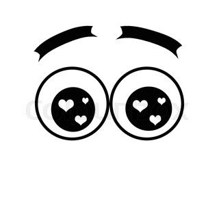 320x320 Round Eyes From Glare Look Down. Elegant Eyebrows Stock Photo