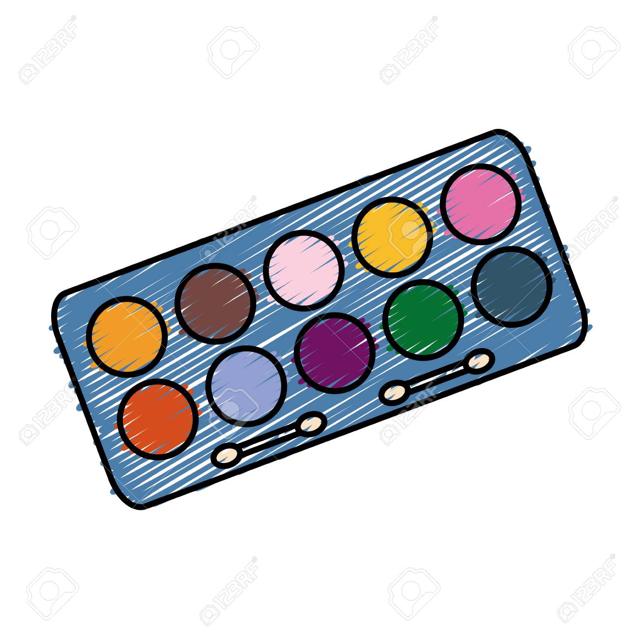 1300x1300 Eyeshadow Palette Icon Over White Background. Colorful Design