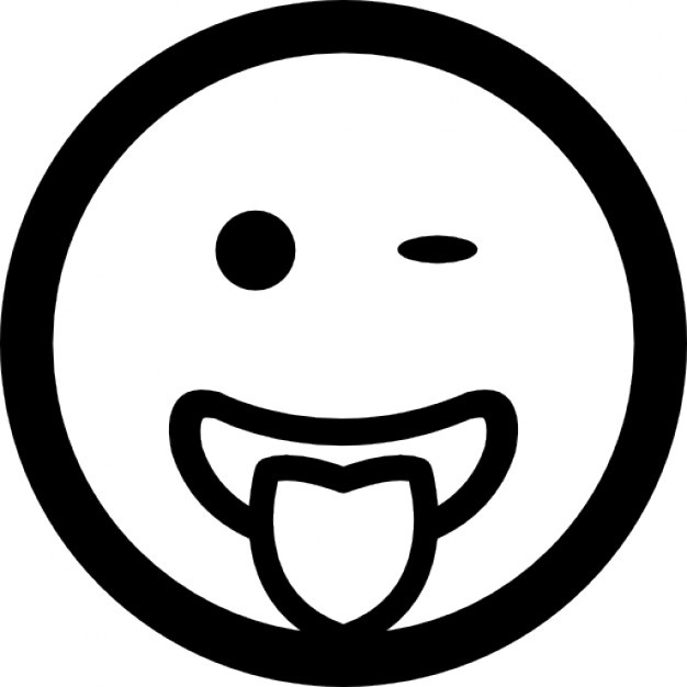 626x626 Winking Emoticon Face With Stuck Out Tongue Black Symbol Icons