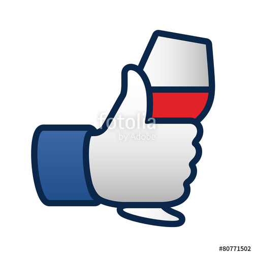 500x500 Like Thumbs Up Symbol Icon With Glass Of Red Wine Stock Image