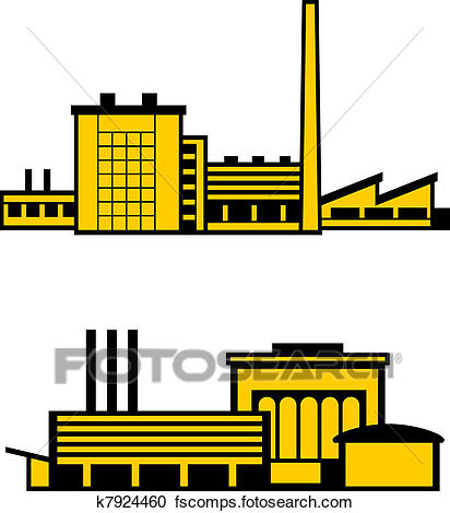 412x470 Clipart Of Factories K7924460