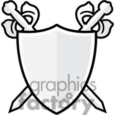 236x236 Heraldic Shield With Cross Swords And Banner Clip Art Download