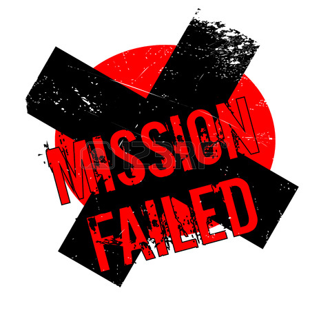 450x450 Mission Failed Rubber Stamp. Grunge Design With Dust Scratches