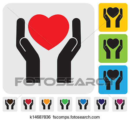 450x418 Clip Art Of Protecting Love Failure(Heart Break) Concept Vector