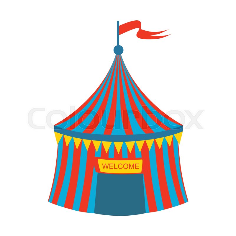 800x800 Blue And Red Stripy Circus Tent, Part Of Amusement Park And Fair