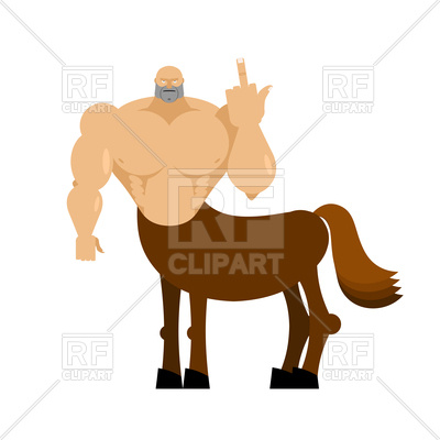 400x400 Centaur Fairy Tale Creature. Man Horse Shows Fuck. Royalty Free
