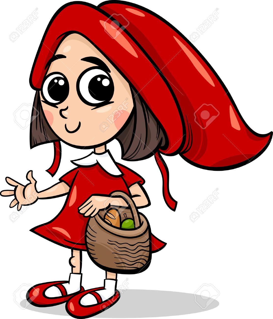 1112x1300 Cartoon Illustration Of Cute Little Red Riding Hood Fairy Tale