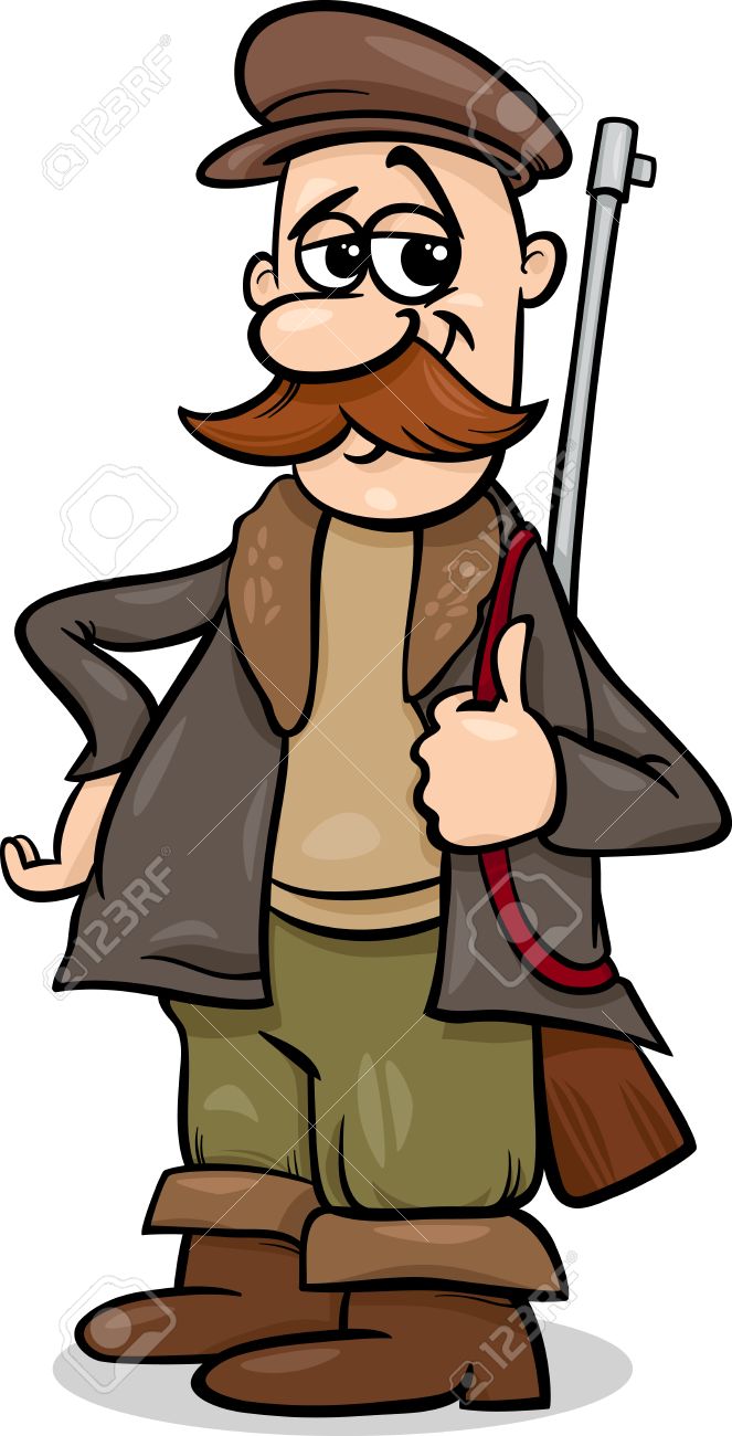 663x1300 Cartoon Illustration Of Hunter Character From Little Red Riding