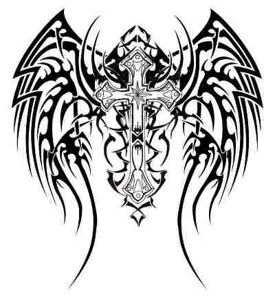 400x437 Tribal Wing Tattoo Clipart Panda