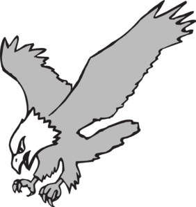 282x298 Grayscale Hunting Eagle Clip Art