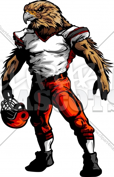 380x590 Football Falcon Clipart Graphic Vector Cartoon