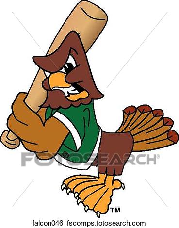 369x470 Stock Illustration Of Falcon Playing Baseball With Angry Face