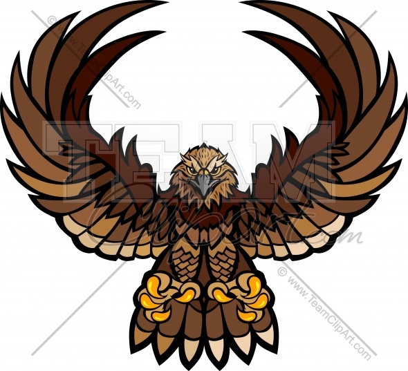 590x537 Falcon Wings And Claws Mascot Vector Clipart Image