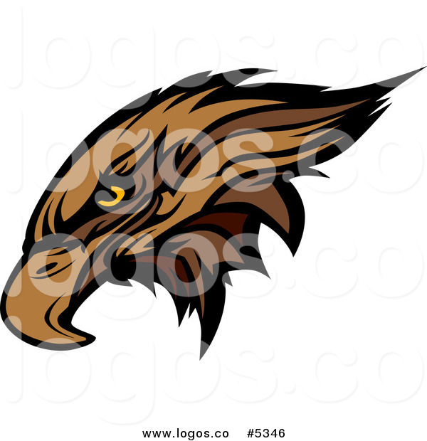 600x620 Royalty Free Vector Of A Logo Of A Brown Hawk Or Falcon Head By