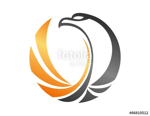 500x386 Hawk Logo,bird,eagle Falcon,gold Media Modern Business Icon Stock
