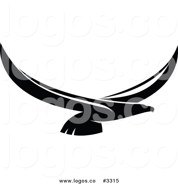 600x620 Royalty Free Vector Of A Black And White Flying Eagle Logo Logo