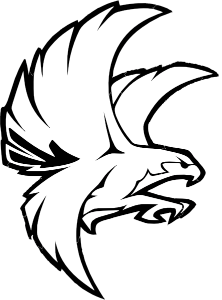 444x599 Falcon Bw Clip Art
