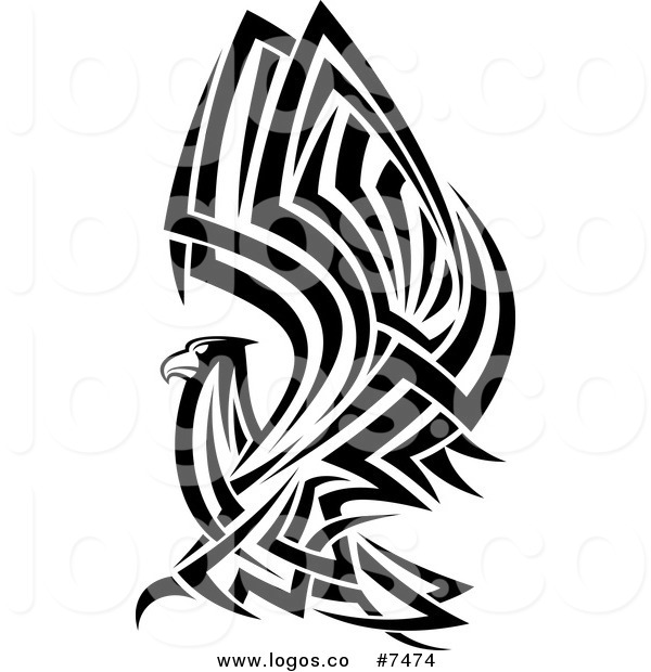 600x620 Royalty Free Clip Art Vector Logo Of A Tribal Black And White