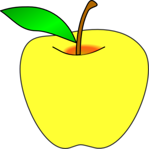 300x300 Yellow Apple Clip Art