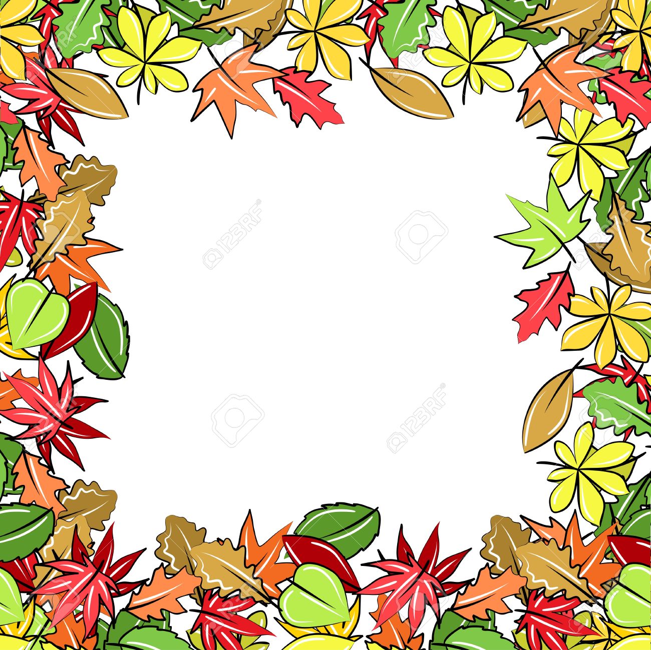 1300x1299 Autumn Leaves Borders Clipart
