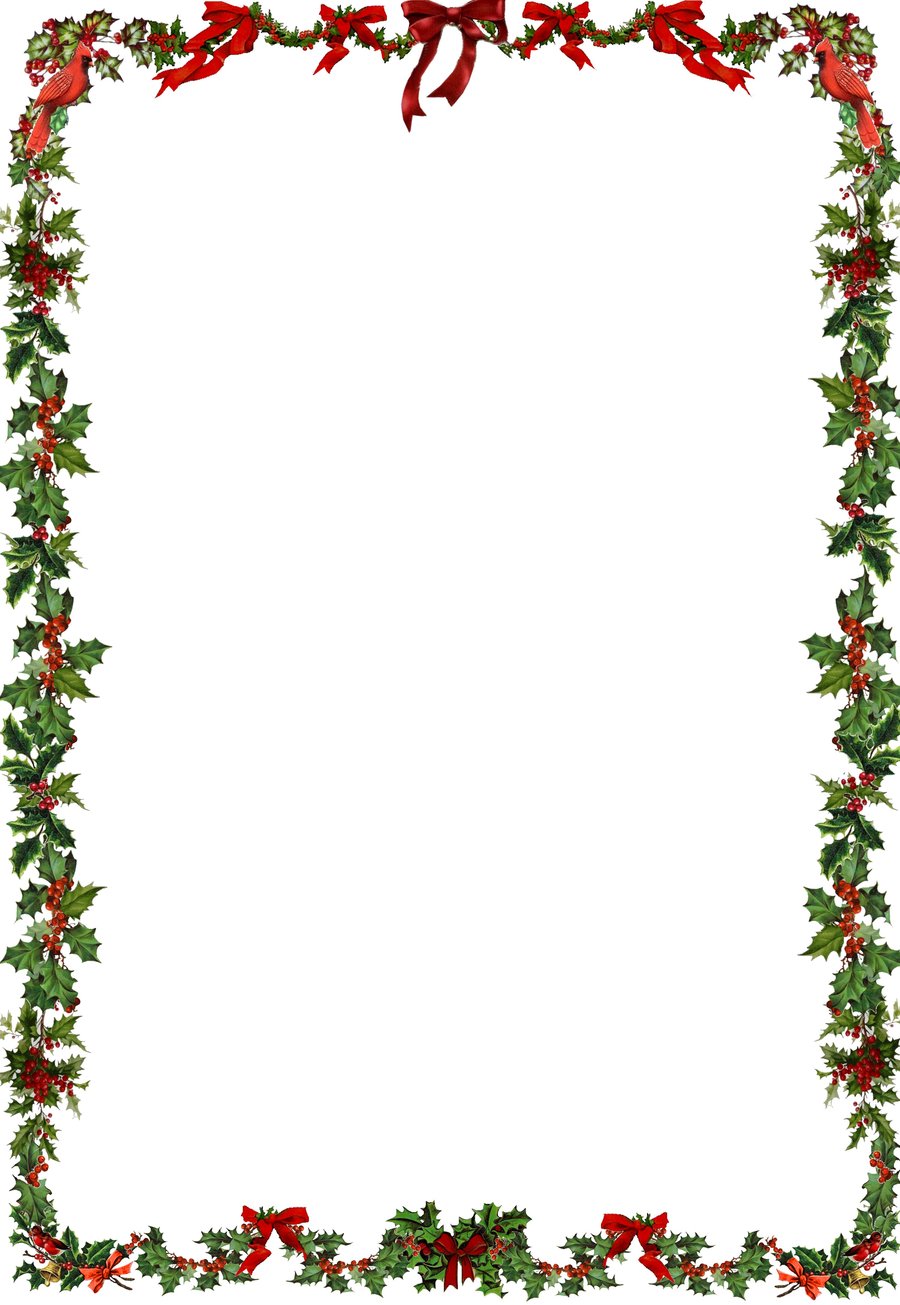 900x1305 Holly Border Clipart Free
