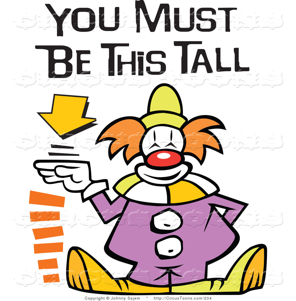 1024x1044 Circus Clipart Of A Cute Carnival Clown Standing By A Height Sign