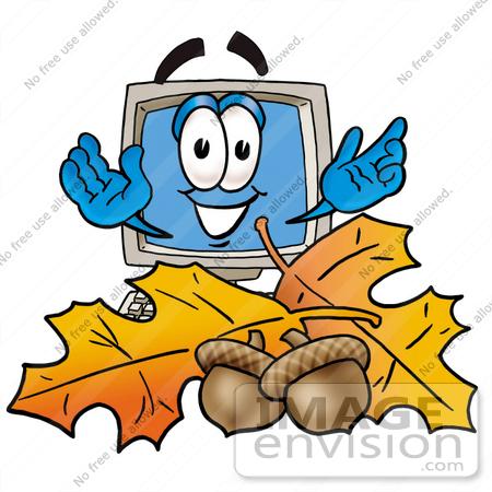 450x450 Clip Art Graphic Of A Desktop Computer Cartoon Character