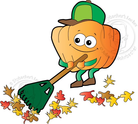 523x469 Cartoon Pumpkin Raking Leaves Skybacher's Locker