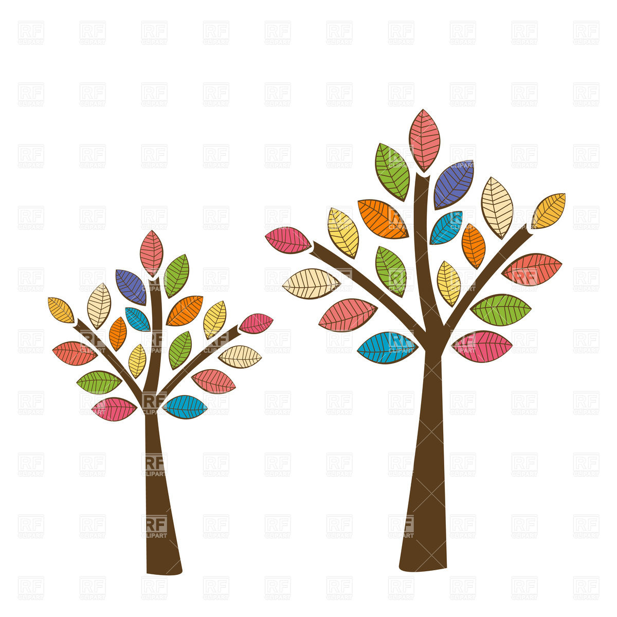 1200x1200 Beautiful Autumn Tree Royalty Free Vector Clip Art Image