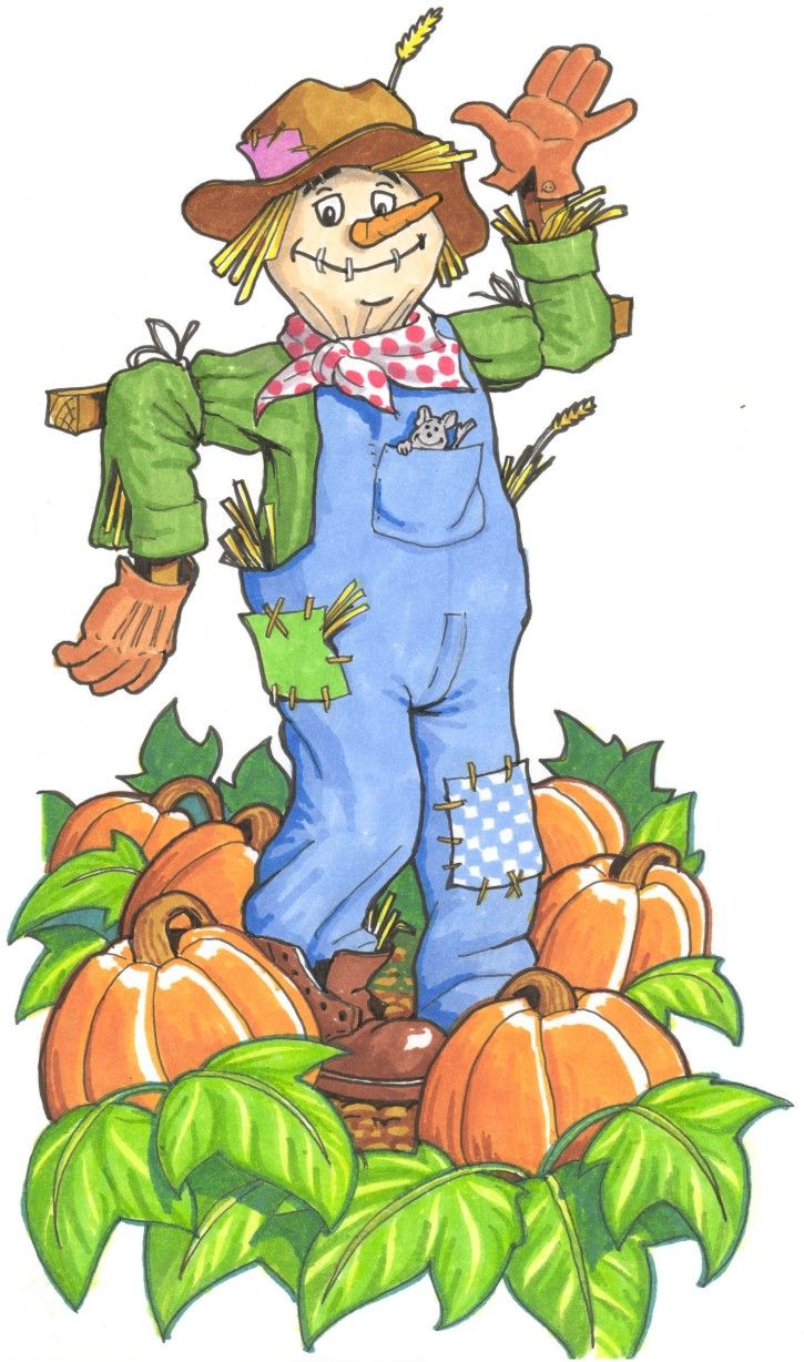 725x1228 Fall Scarecrow Borders Clipart 3