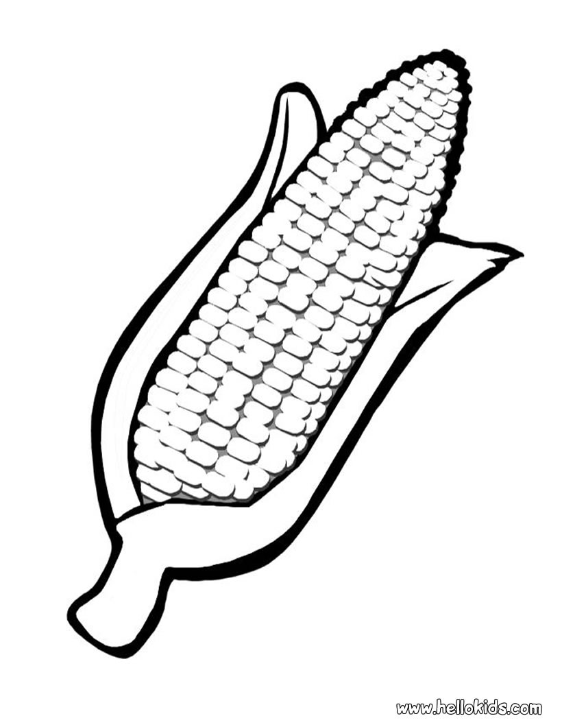 820x1060 Corn Clipart Coloring Page