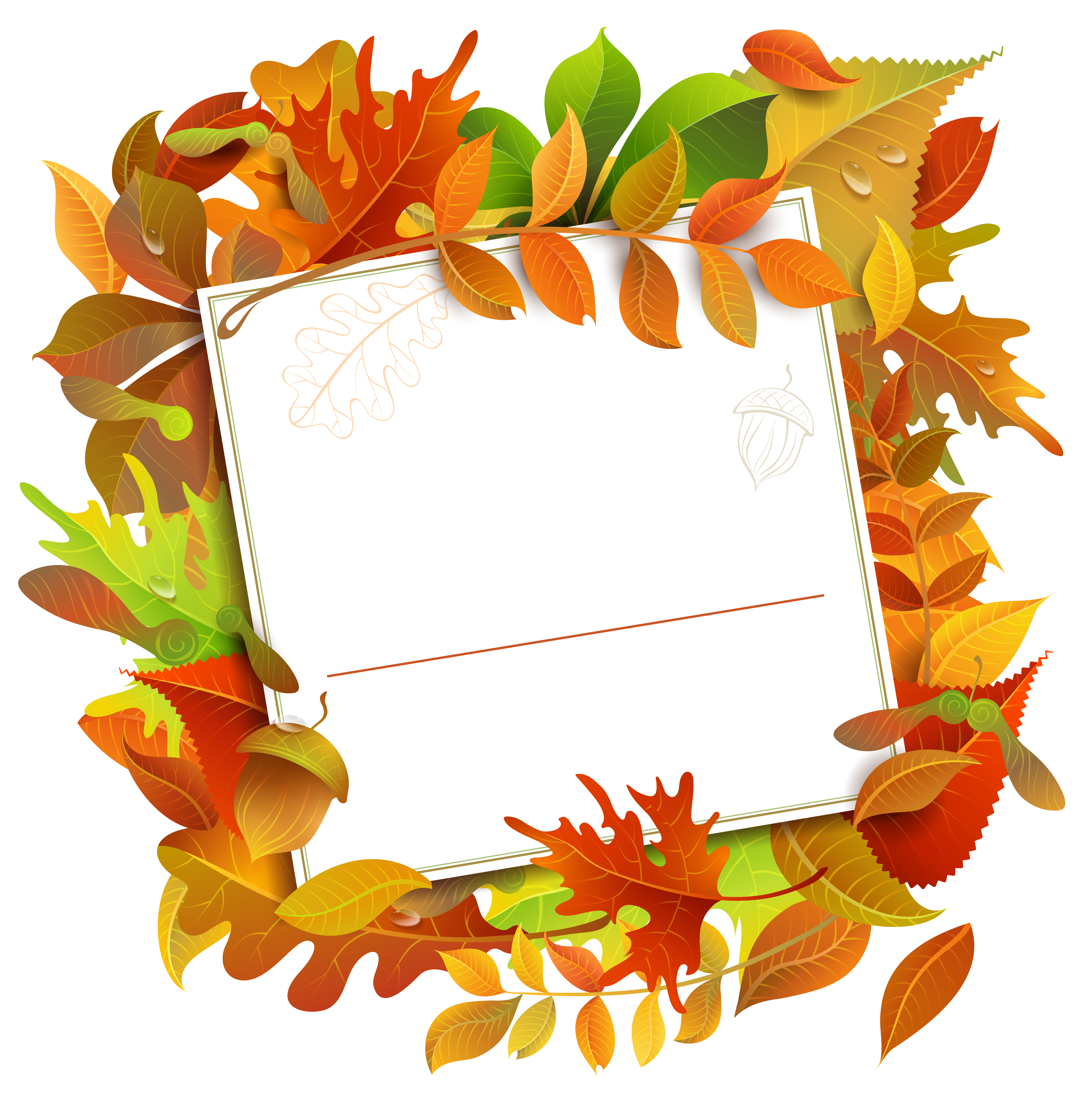 6091x6133 Fall Decorative Blank With Leaves Png Clipart Imageu200b Gallery