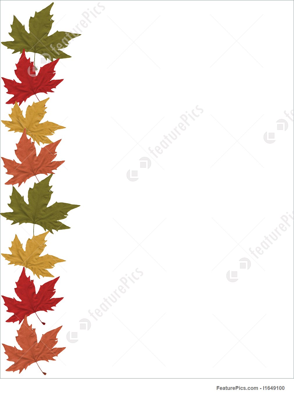 1011x1360 Fall Leaves Border Stock Illustration I1649100