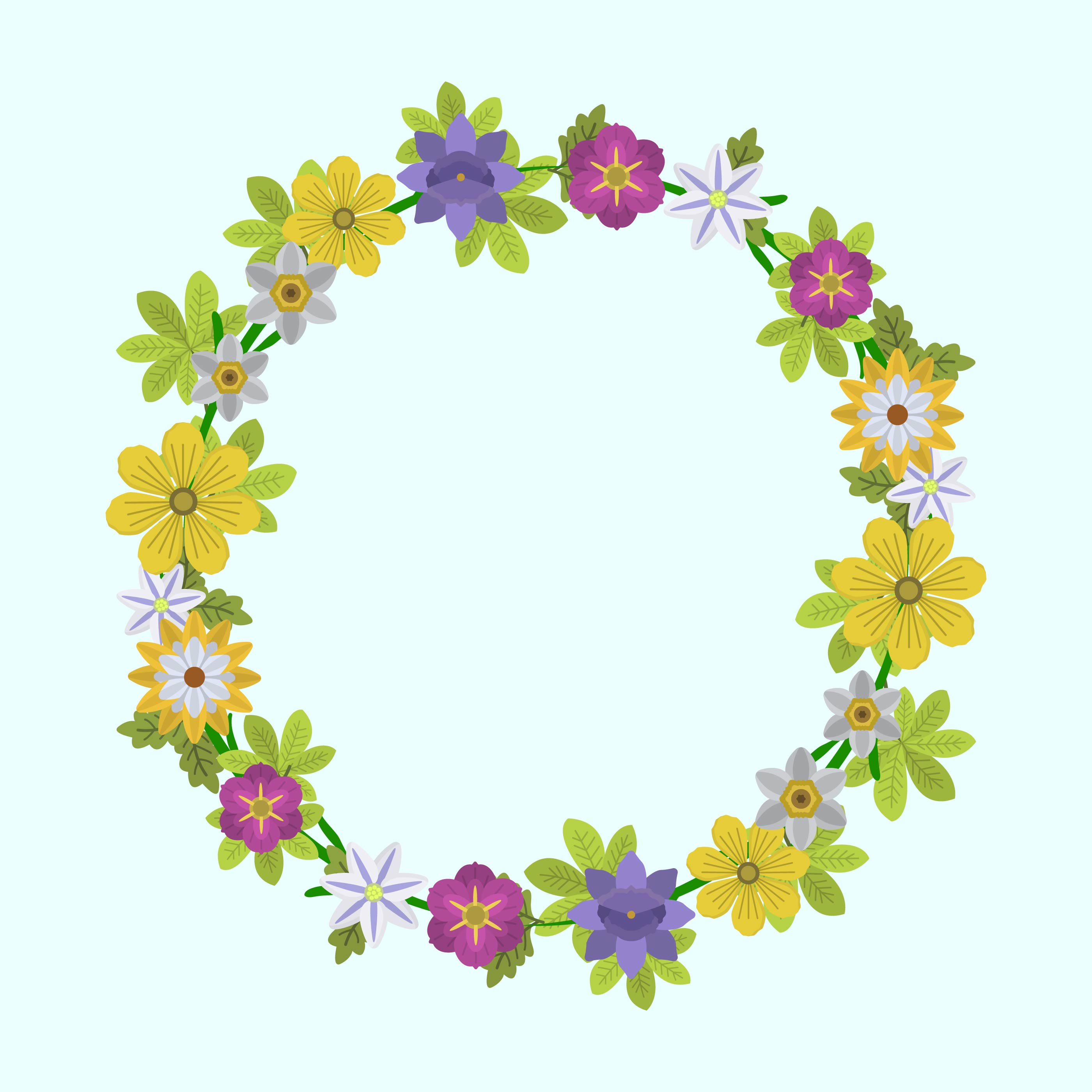 2800x2800 Leaf Border Free Vector Art