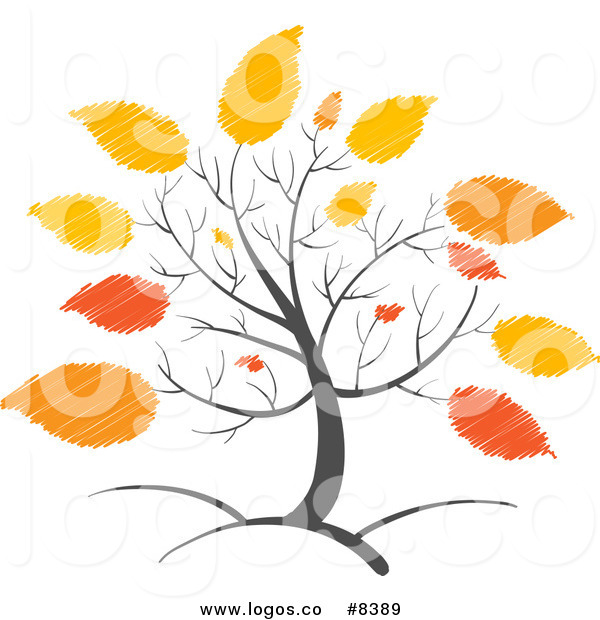 600x620 Royalty Free Clip Art Vector Logo Of A Tree With Scribbled Orange