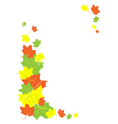 380x400 Fall Leaves Page Border Clipart