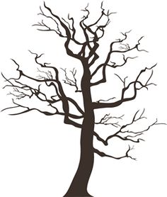 236x278 Black Tree Silhouette Isolated On White Background, Vector Stock