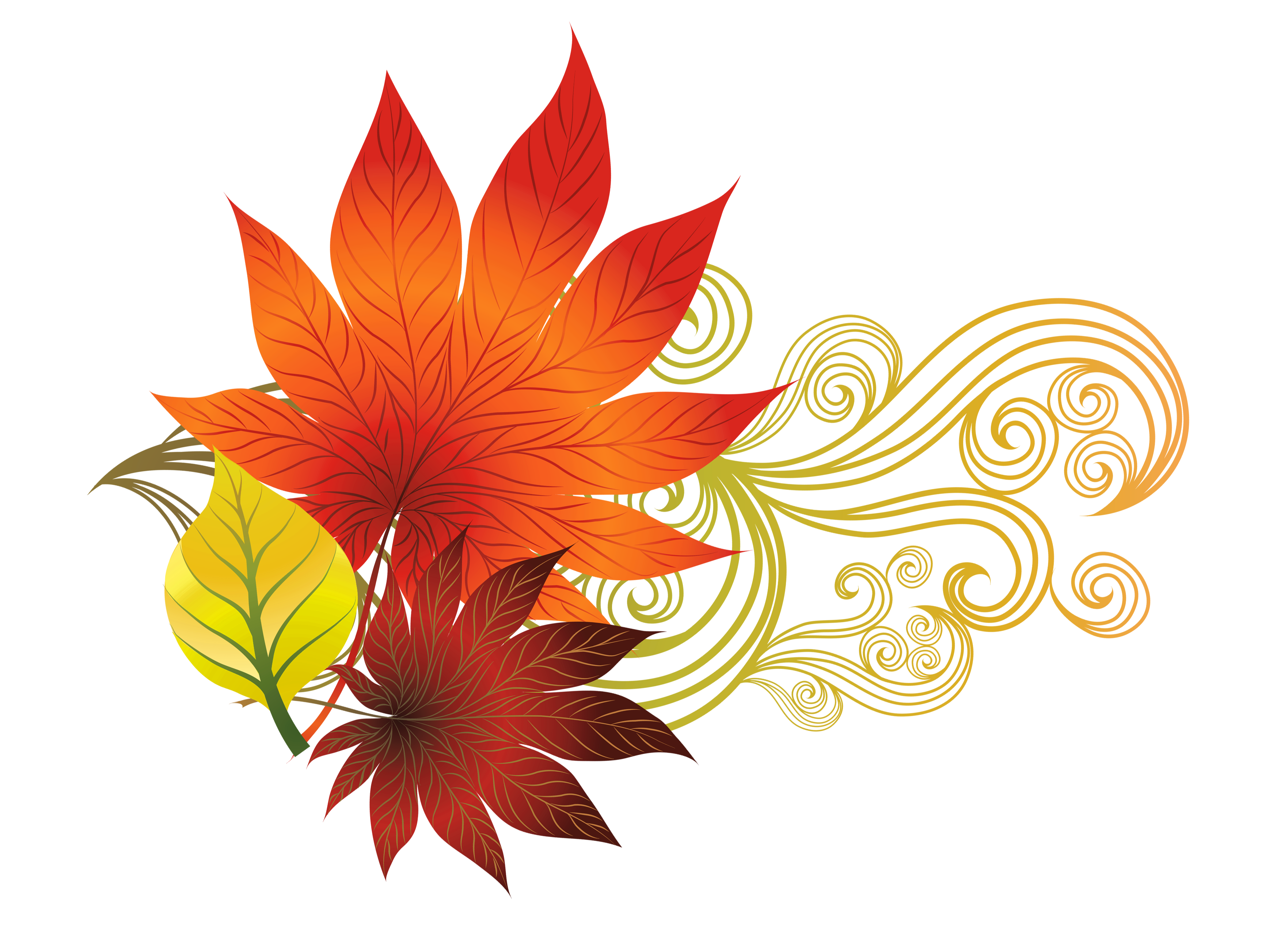 3525x2581 Fall Leaves Falling Clip Art